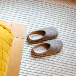 Lodge Slide Unisex Wool Slipper in Stone