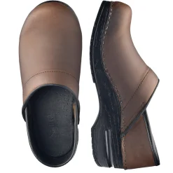 Pro. Oiled Leather Men's Clog in Antique Brown