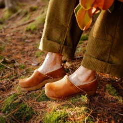 Pro. Oiled Leather Women's Clog in Cognac
