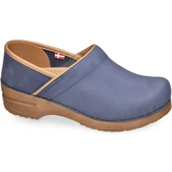 Pro. Oiled Leather Women's Clog in Dove Blue