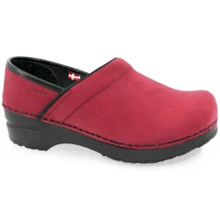 Pro. Oiled Leather Women's Clog in Raspberry