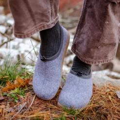 Stromo Unisex Wool Slipper in Slate