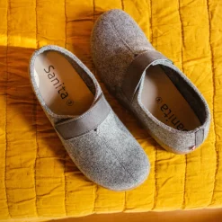 Varde Unisex Wool Slipper in Slate